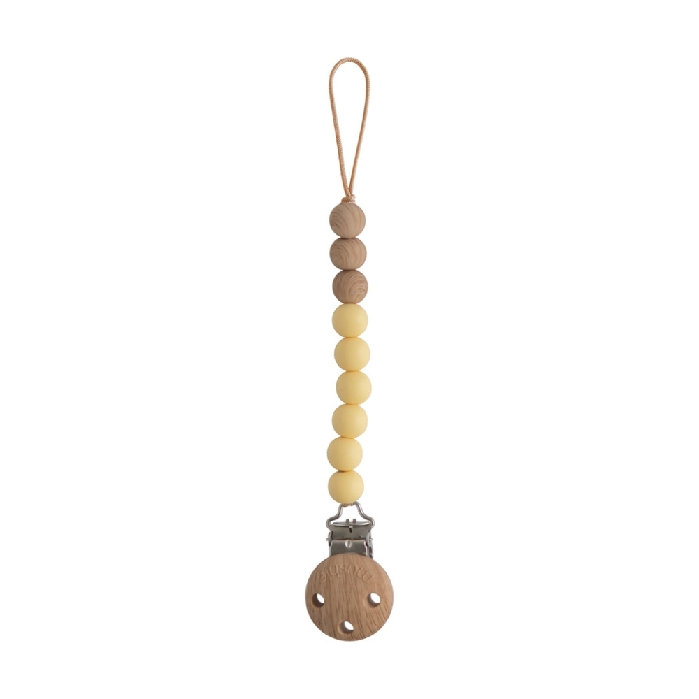 Mushie | Silicone Pacifier Clip Eva Muted Yellow